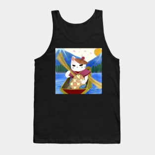 Ukiyo-e cat in canoe Tank Top